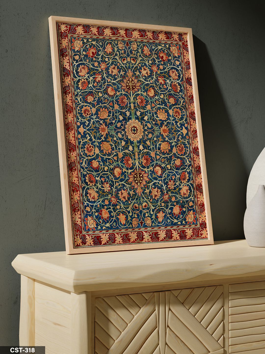 Geleneksel Anadolu Motifler Tek Parça Ahşap Çerçeveli Tablo Naturel - 20 x 30 CM