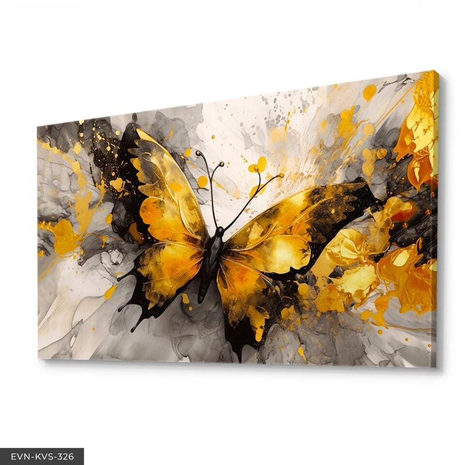 Kelebek Sanatsal Tek Parça Kanvas - Canvas Tablo