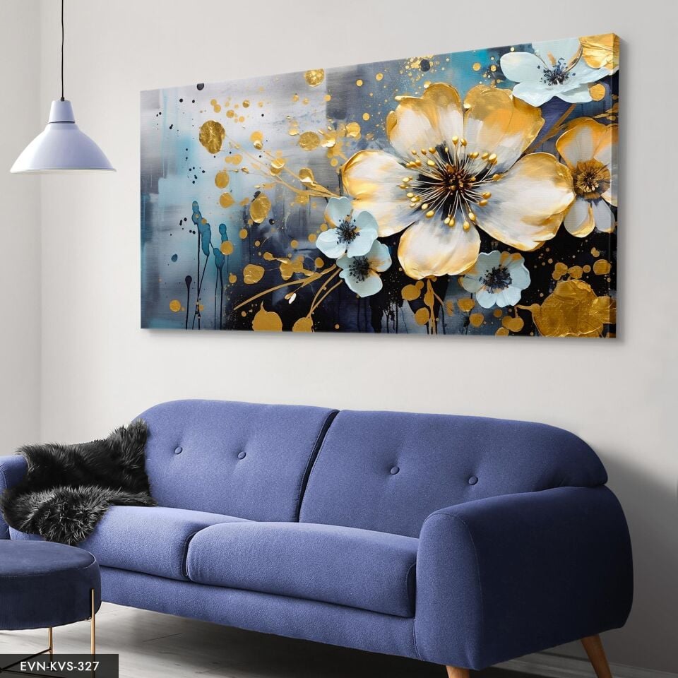 Renkli çiçekler Tek Parça Kanvas - Canvas Tablo 40 x 30 CM - Çok Renkli