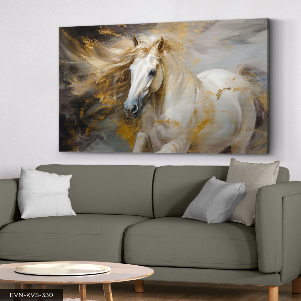 Asil At Tek Parça Kanvas - Canvas Tablo 140 x 90 CM - Çok Renkli