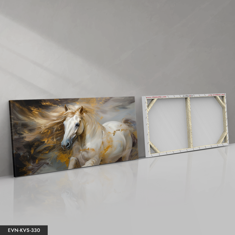 Asil At Tek Parça Kanvas - Canvas Tablo 140 x 90 CM - Çok Renkli