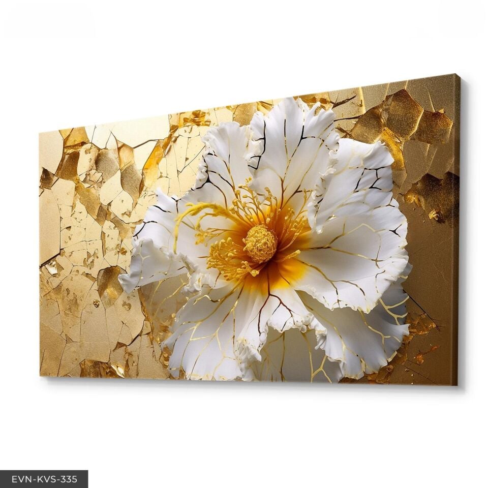 Çatlak Çiçek Tek Parça Kanvas - Canvas Tablo