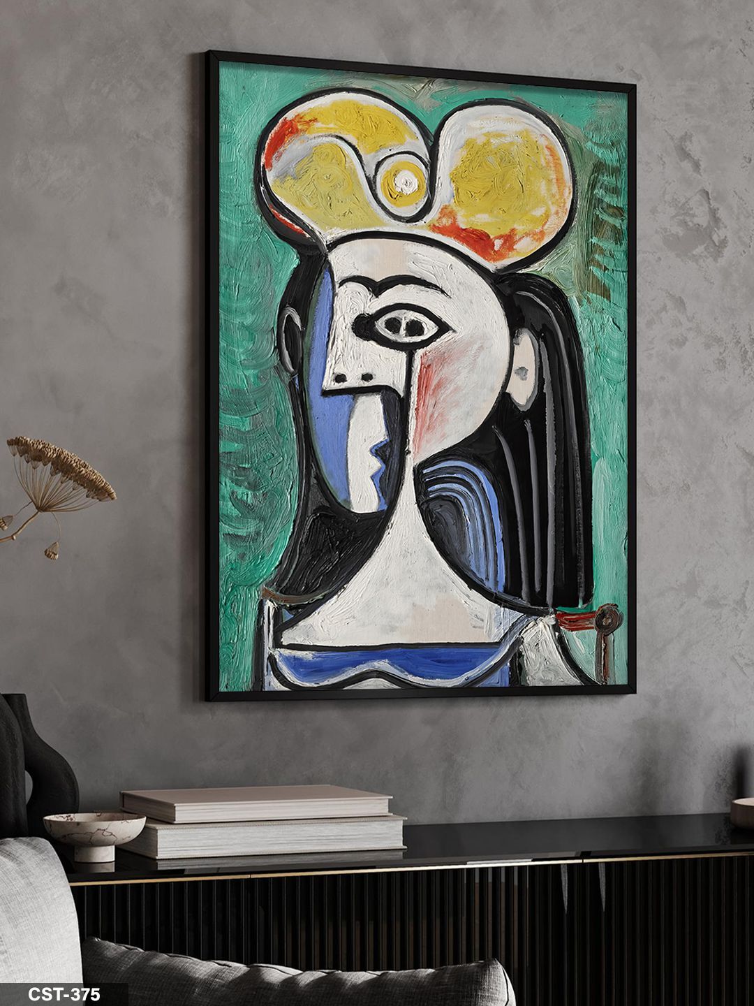 Picasso's Double Tek Parça Ahşap Çerçeveli Tablo Siyah - 30 x 40 CM