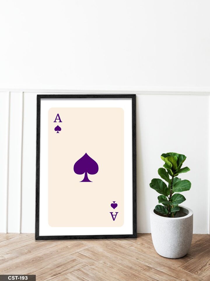 Mor kalp ası Tek Parça Ahşap Çerçeveli Tablo Siyah - 50 x 70 CM