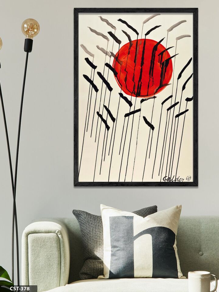 Alexander Calder Calder 69 Tek Parça Ahşap Çerçeveli Tablo Siyah - 30 x 40 CM