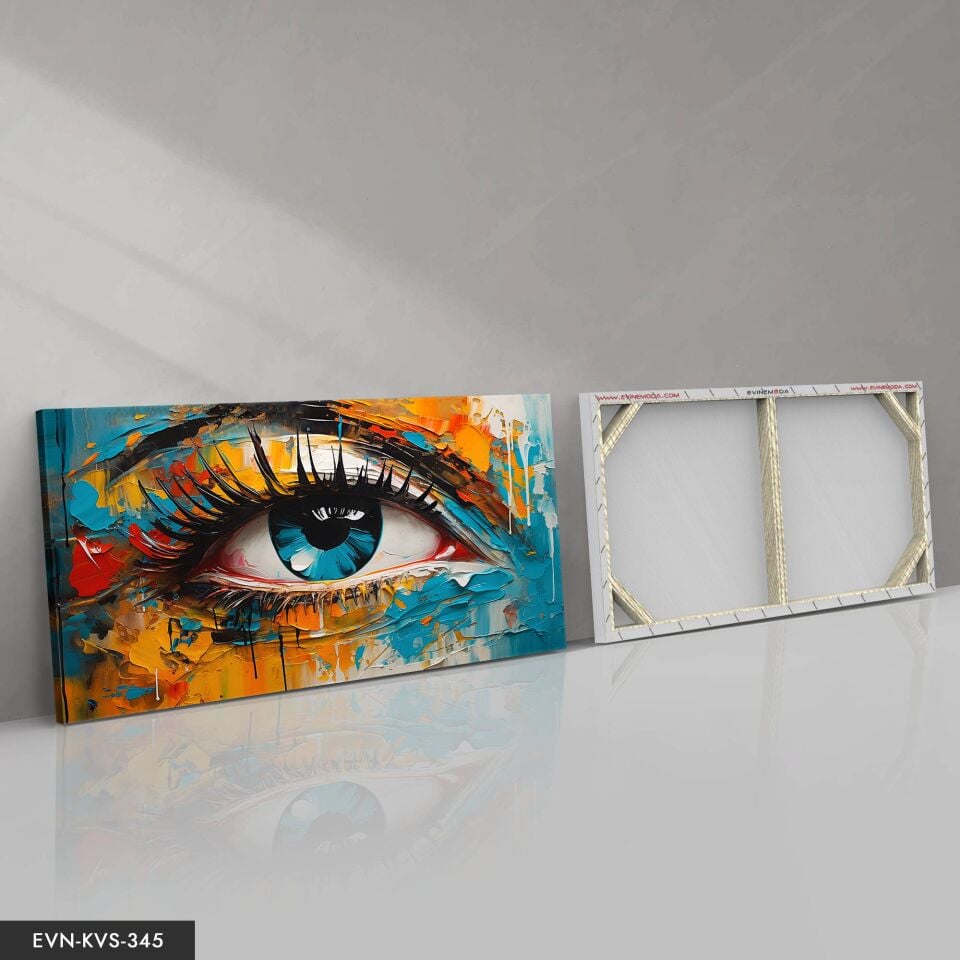 Renkli Soyut Göz  Tek Parça Kanvas - Canvas Tablo