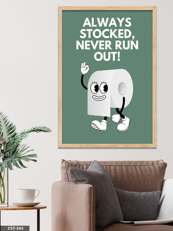 Always Stocked Never Run Out Tek Parça Ahşap Çerçeveli Tablo Naturel - 20 x 30 CM