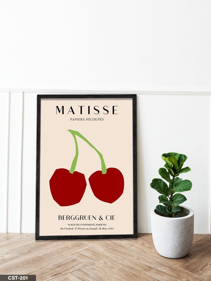 Matisse Berggurien Cie Tek Parça Ahşap Çerçeveli Tablo Siyah - 50 x 70 CM