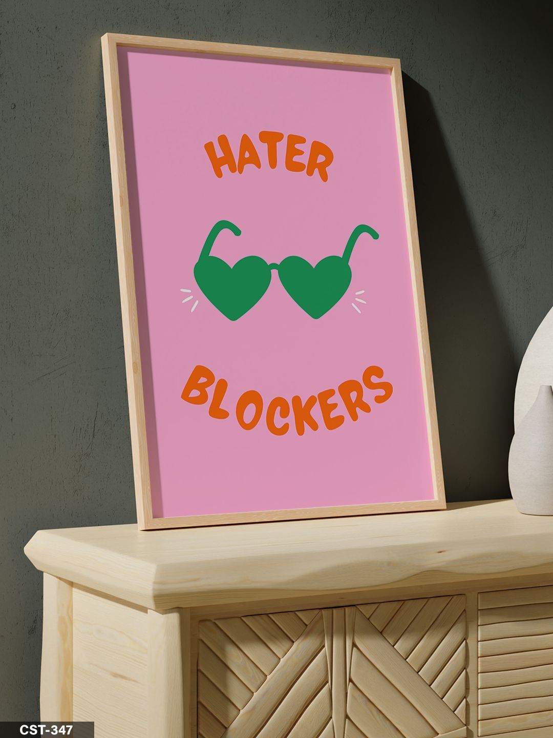 Hater Blockers Tek Parça Ahşap Çerçeveli Tablo Naturel - 20 x 30 CM