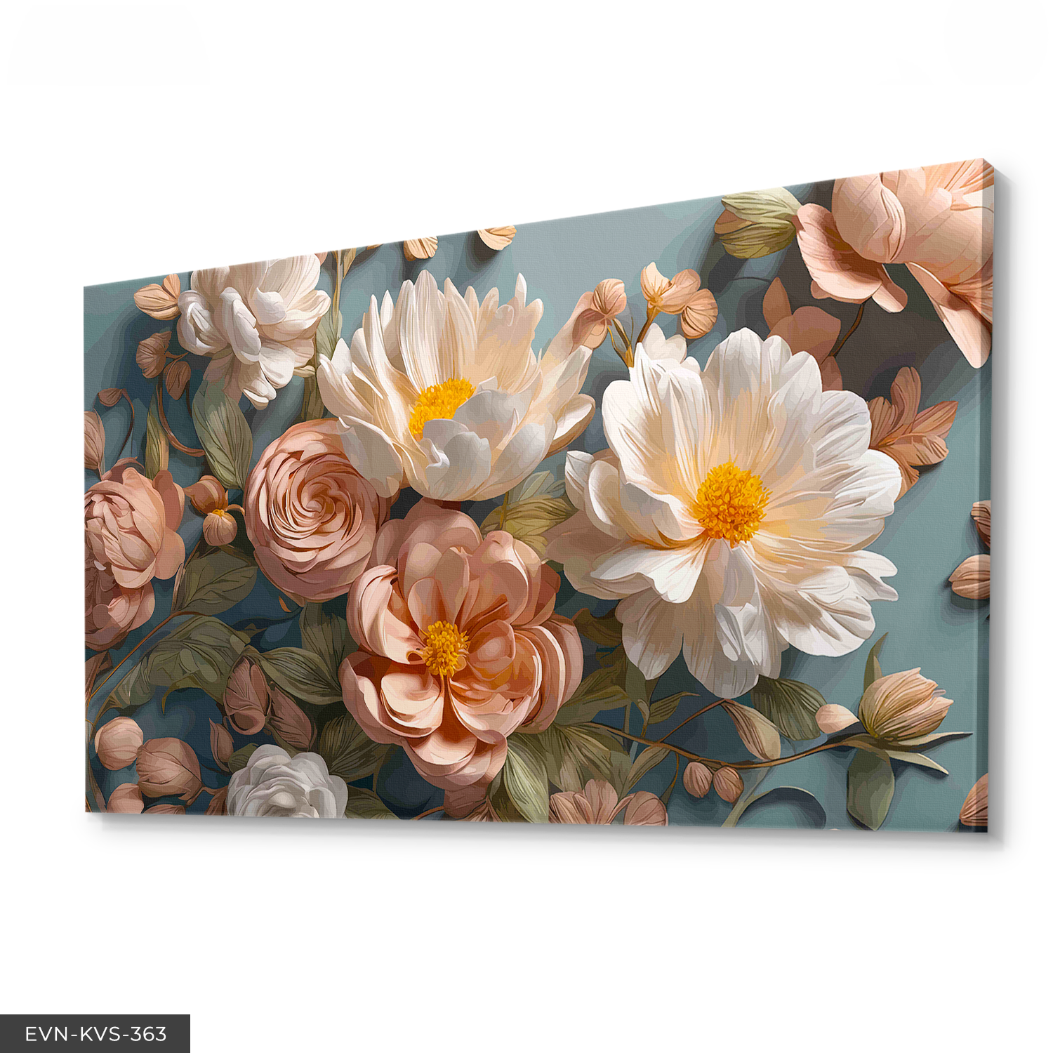 Renkli Çiçekler Tek Parça Kanvas - Canvas Tablo 140 x 90 CM - Çok Renkli