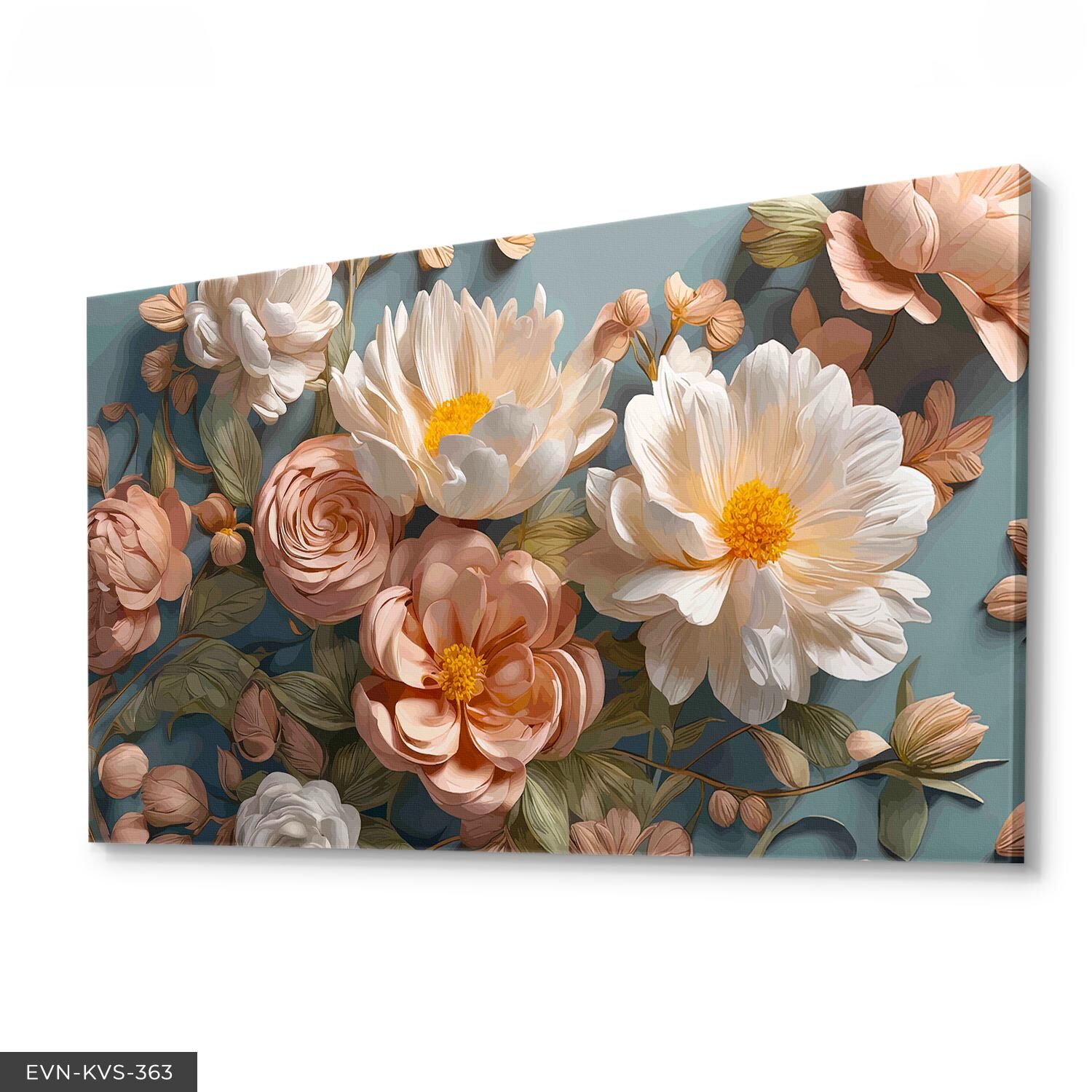 Renkli Çiçekler Tek Parça Kanvas - Canvas Tablo 40 x 30 CM - Çok Renkli