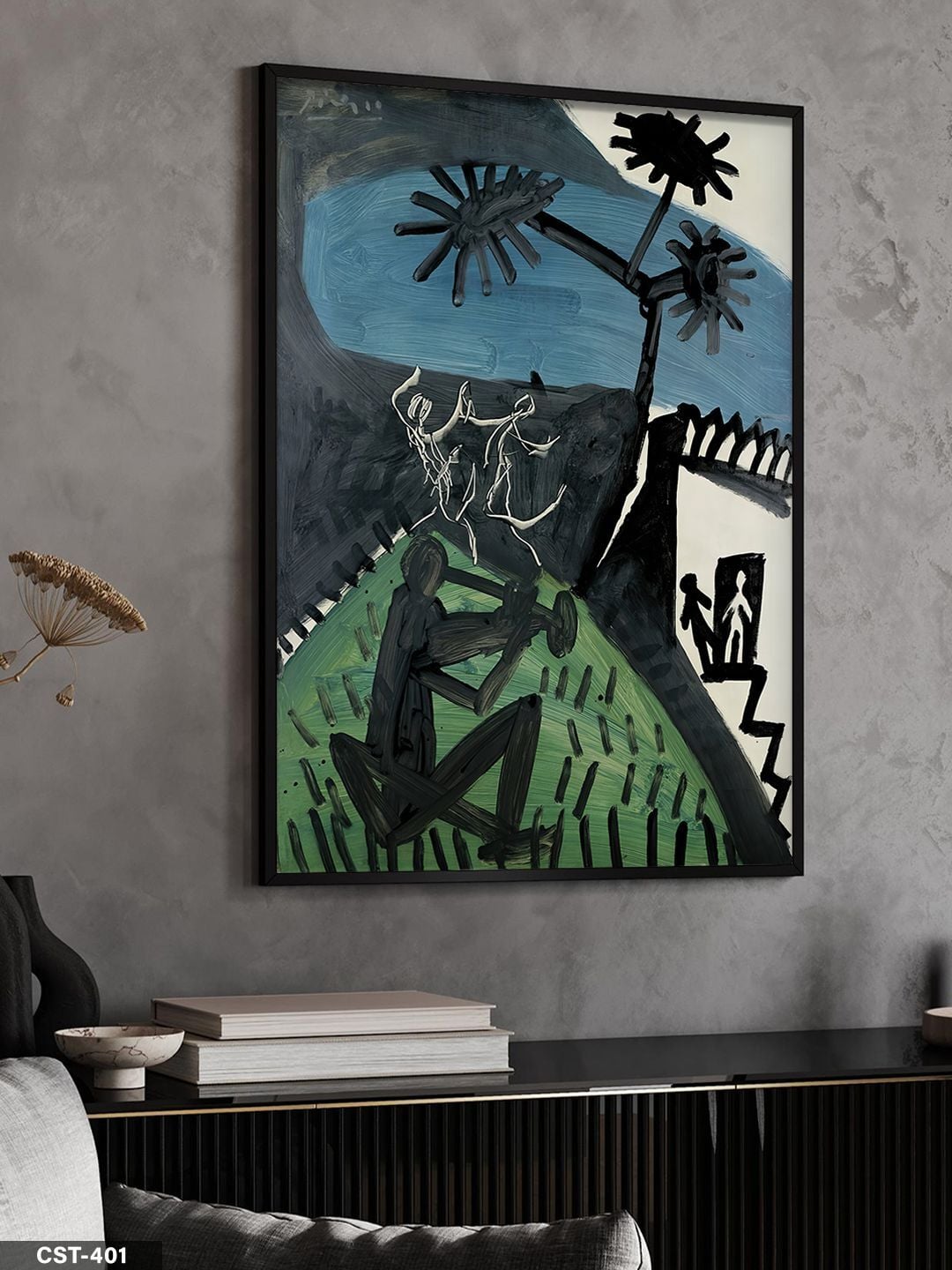 Pablo Picasso La Danse Tek Parça Ahşap Çerçeveli Tablo Siyah - 30 x 40 CM