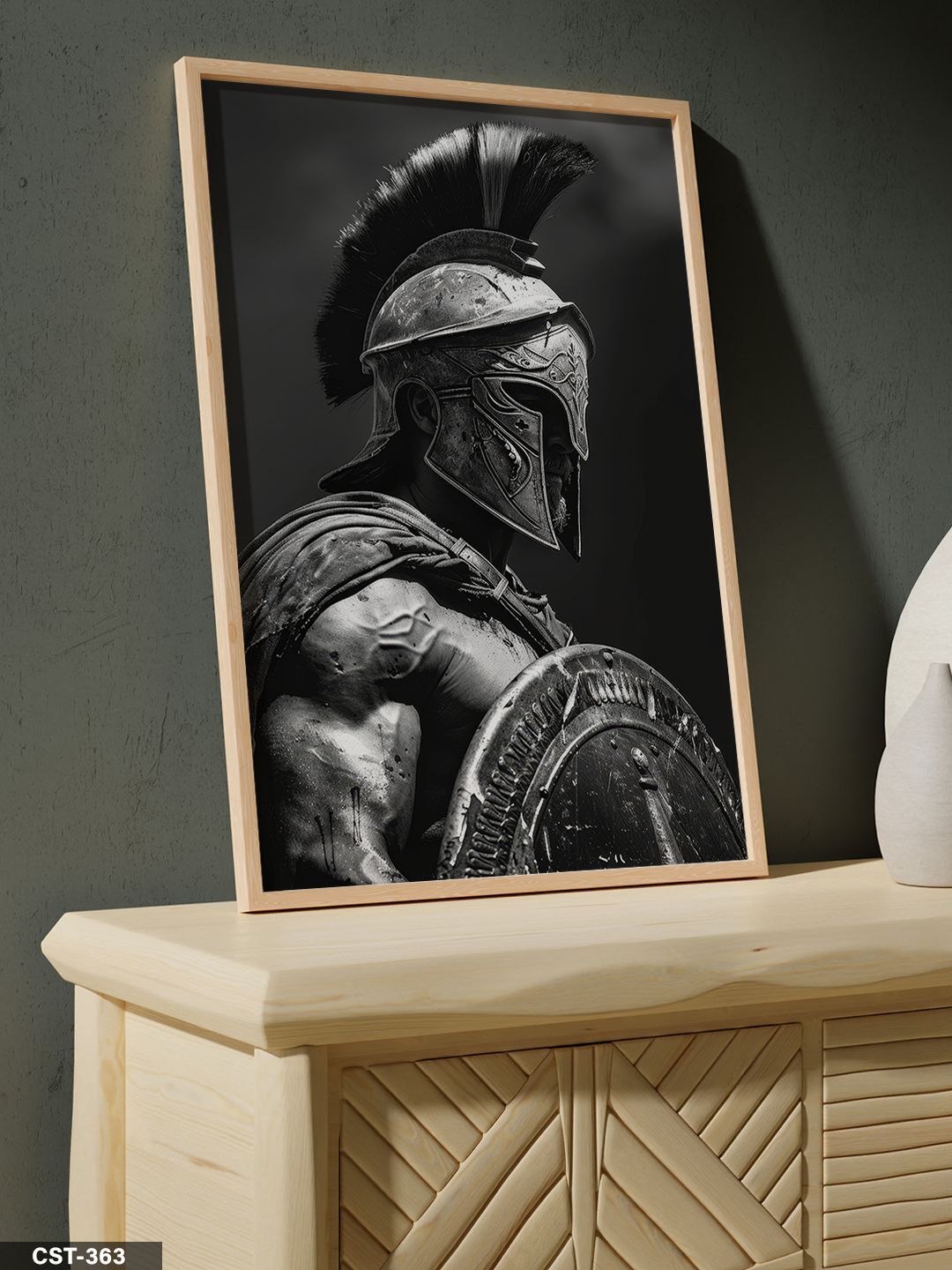 Savaşçı Gladyatör Tek Parça Ahşap Çerçeveli Tablo Naturel - 20 x 30 CM