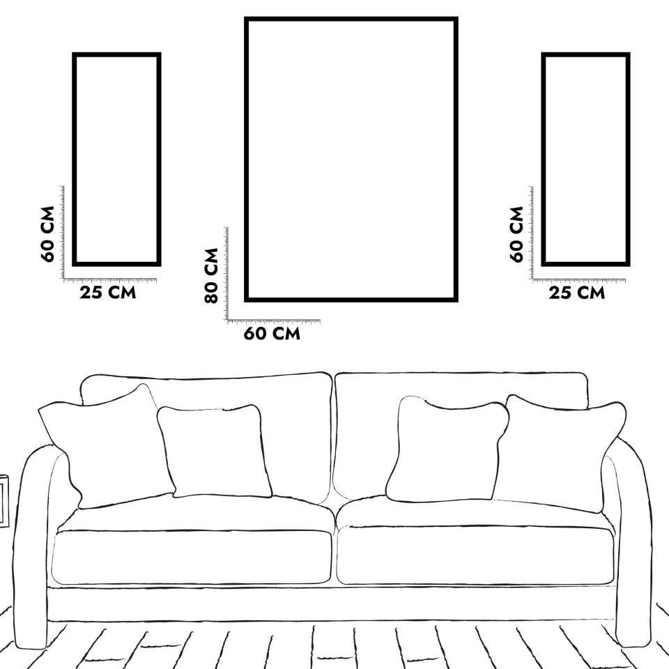 Ayetel Kürsi Yan Dekorlu 3 Parça Pleksi Tablo DKRPLK Gümüş - 110 x 80 CM