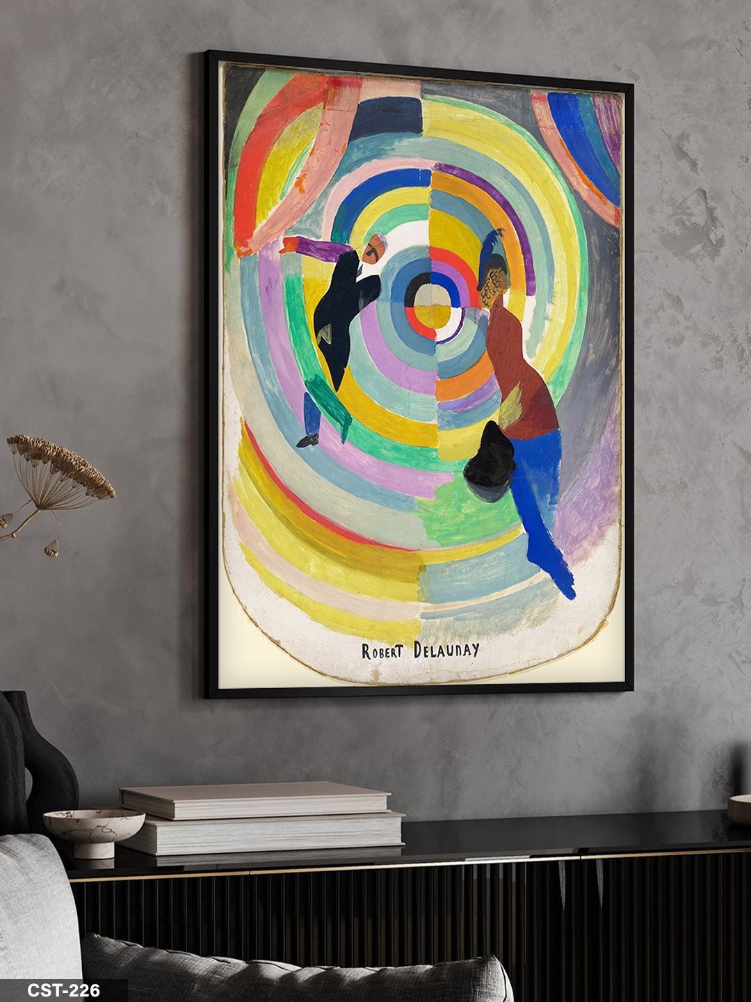 Robert Delaunay Tek Parça Ahşap Çerçeveli Tablo Siyah - 50 x 70 CM