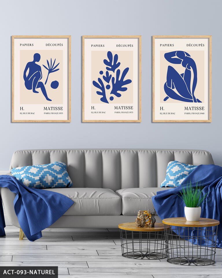 Matisse Eser 3 Parça Ahşap Çerçeveli Tablo Naturel - 20 x 30 CM