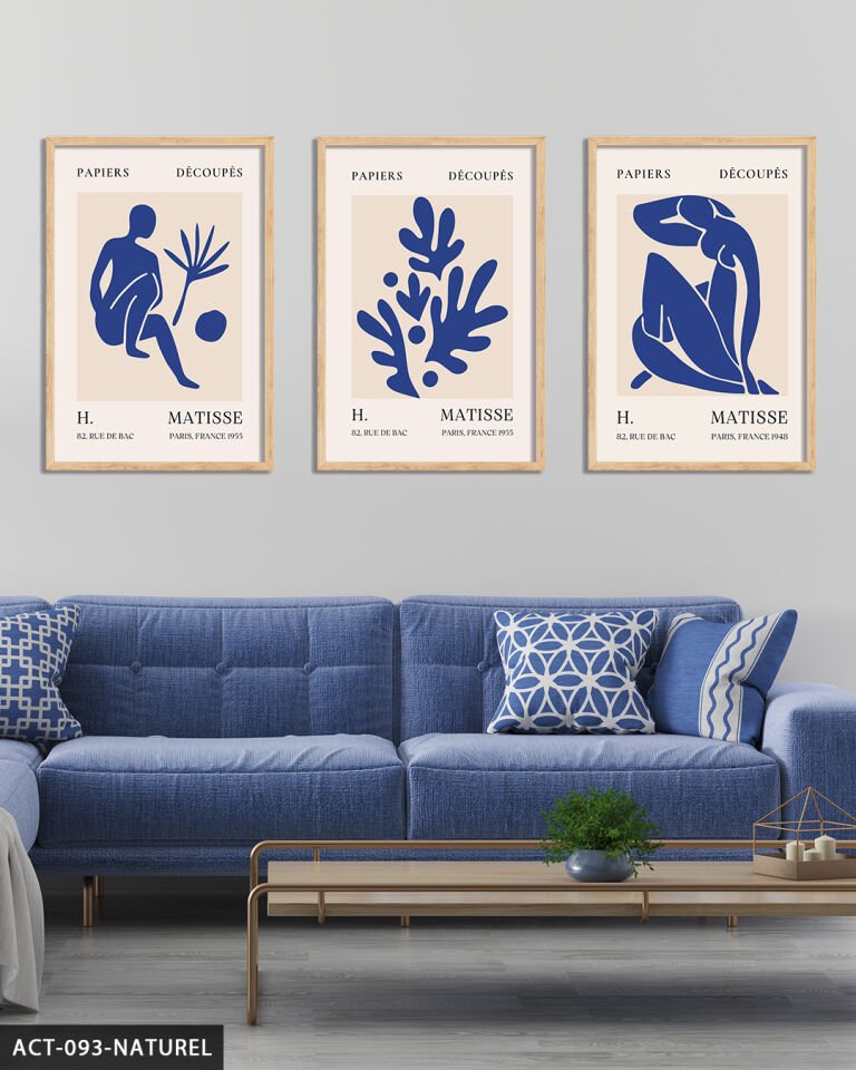 Matisse Eser 3 Parça Ahşap Çerçeveli Tablo Naturel - 20 x 30 CM