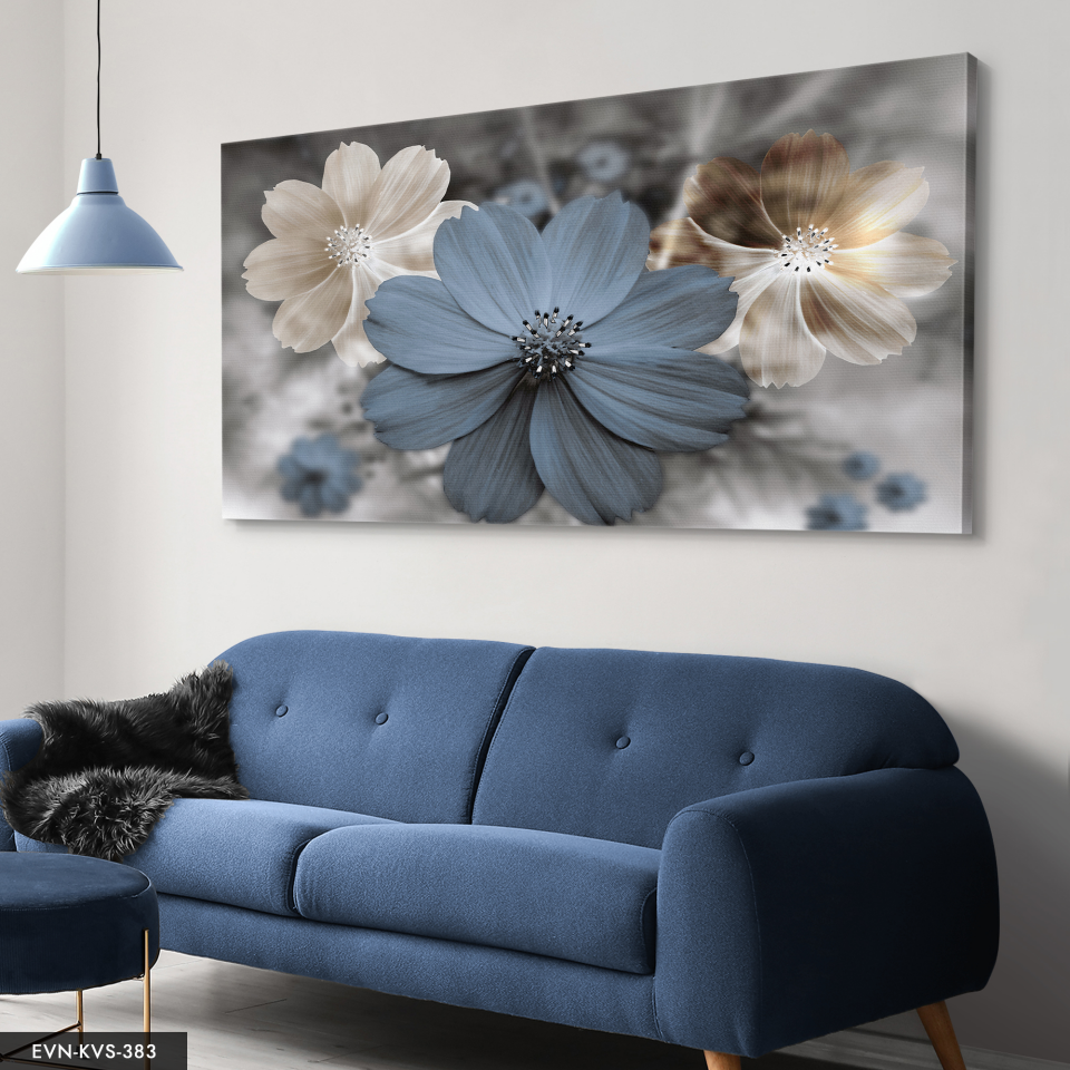 Renkli Çiçekler Tek Parça Kanvas - Canvas Tablo 140 x 90 CM - Çok Renkli