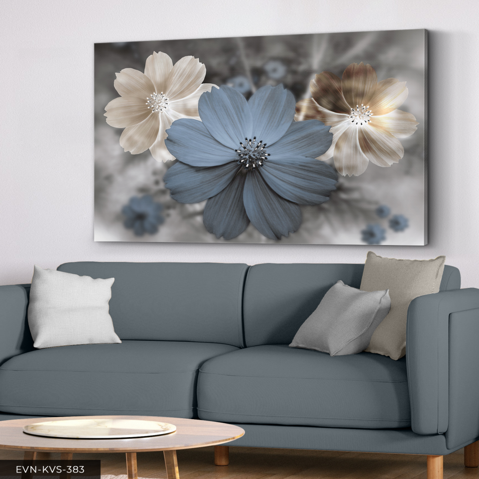 Renkli Çiçekler Tek Parça Kanvas - Canvas Tablo 140 x 90 CM - Çok Renkli