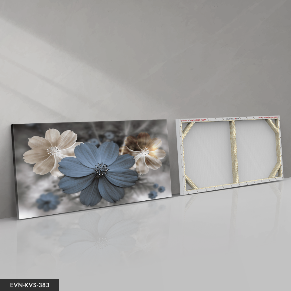 Renkli Çiçekler Tek Parça Kanvas - Canvas Tablo 140 x 90 CM - Çok Renkli