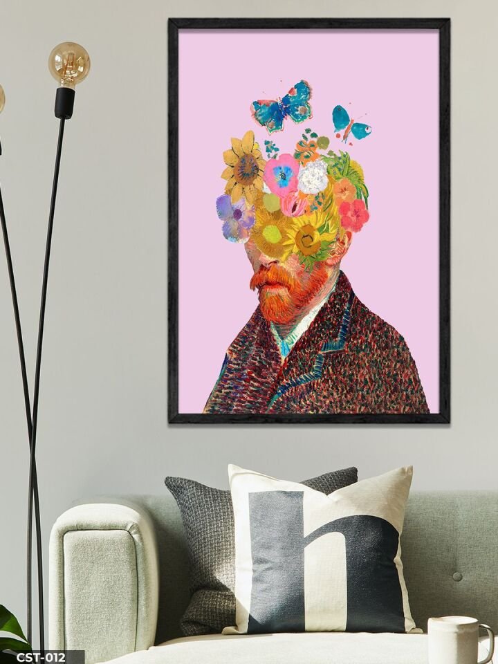 Van Gogh Tek Parça Ahşap Çerçeveli Tablo Siyah - 20 x 30 CM