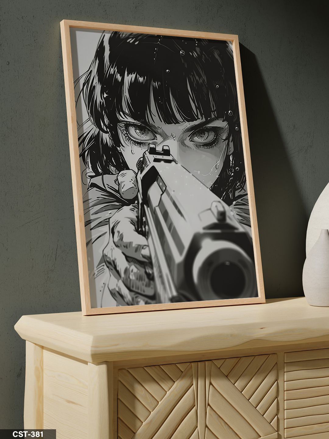 Hedef Tek Parça Ahşap Çerçeveli Tablo Naturel - 20 x 30 CM