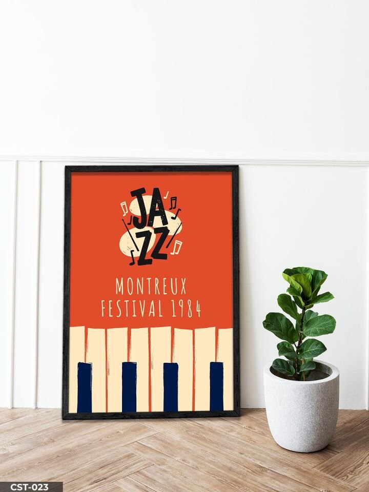 Jazz Festival Tek Parça Ahşap Çerçeveli Tablo Siyah - 20 x 30 CM