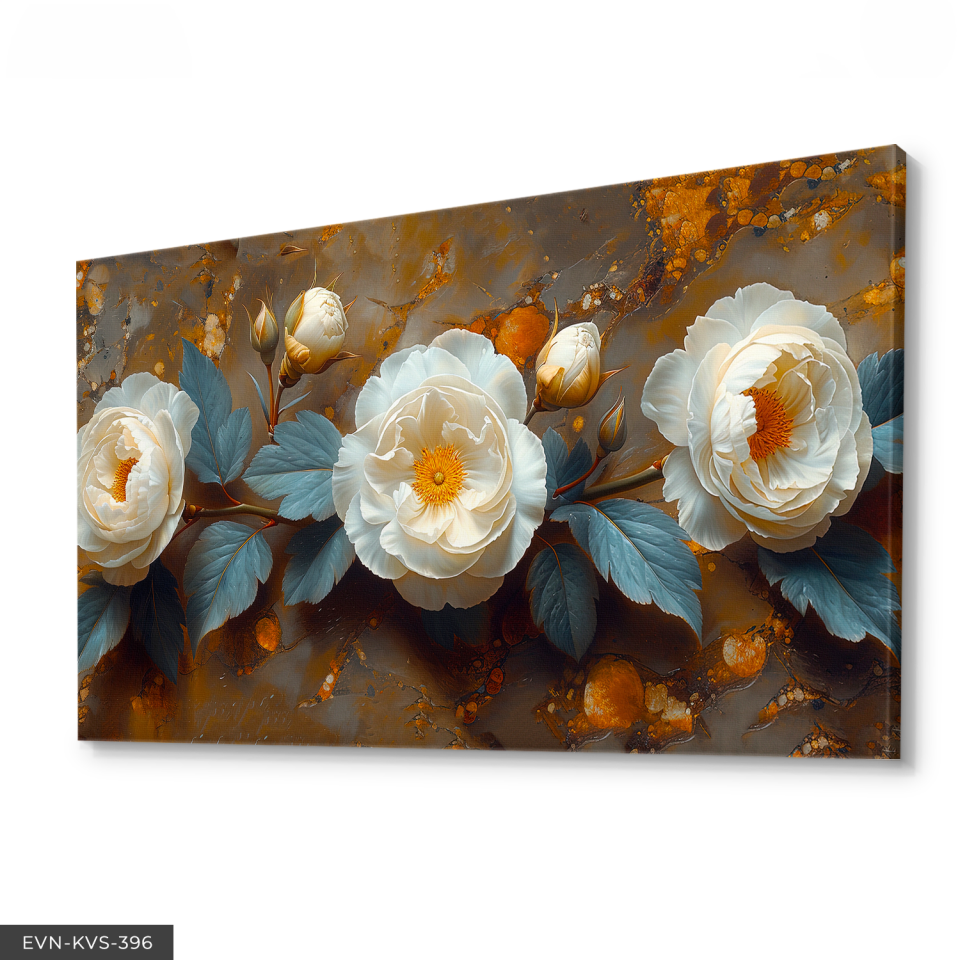 Çiçekler Tek Parça Kanvas - Canvas Tablo 140 x 90 CM - Çok Renkli