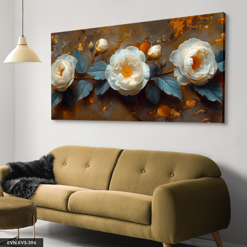 Çiçekler Tek Parça Kanvas - Canvas Tablo 140 x 90 CM - Çok Renkli