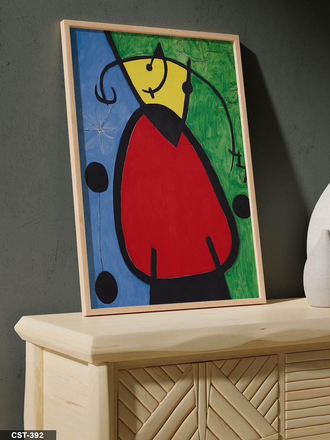 Karmaşık Figür Tek Parça Ahşap Çerçeveli Tablo Naturel - 20 x 30 CM