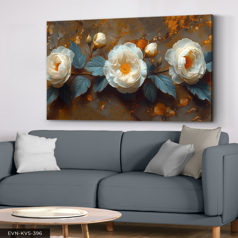 Çiçekler Tek Parça Kanvas - Canvas Tablo 140 x 90 CM - Çok Renkli