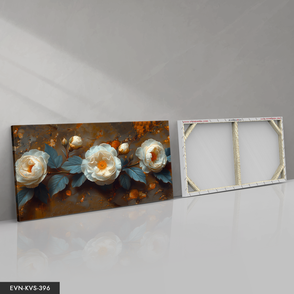 Çiçekler Tek Parça Kanvas - Canvas Tablo 140 x 90 CM - Çok Renkli