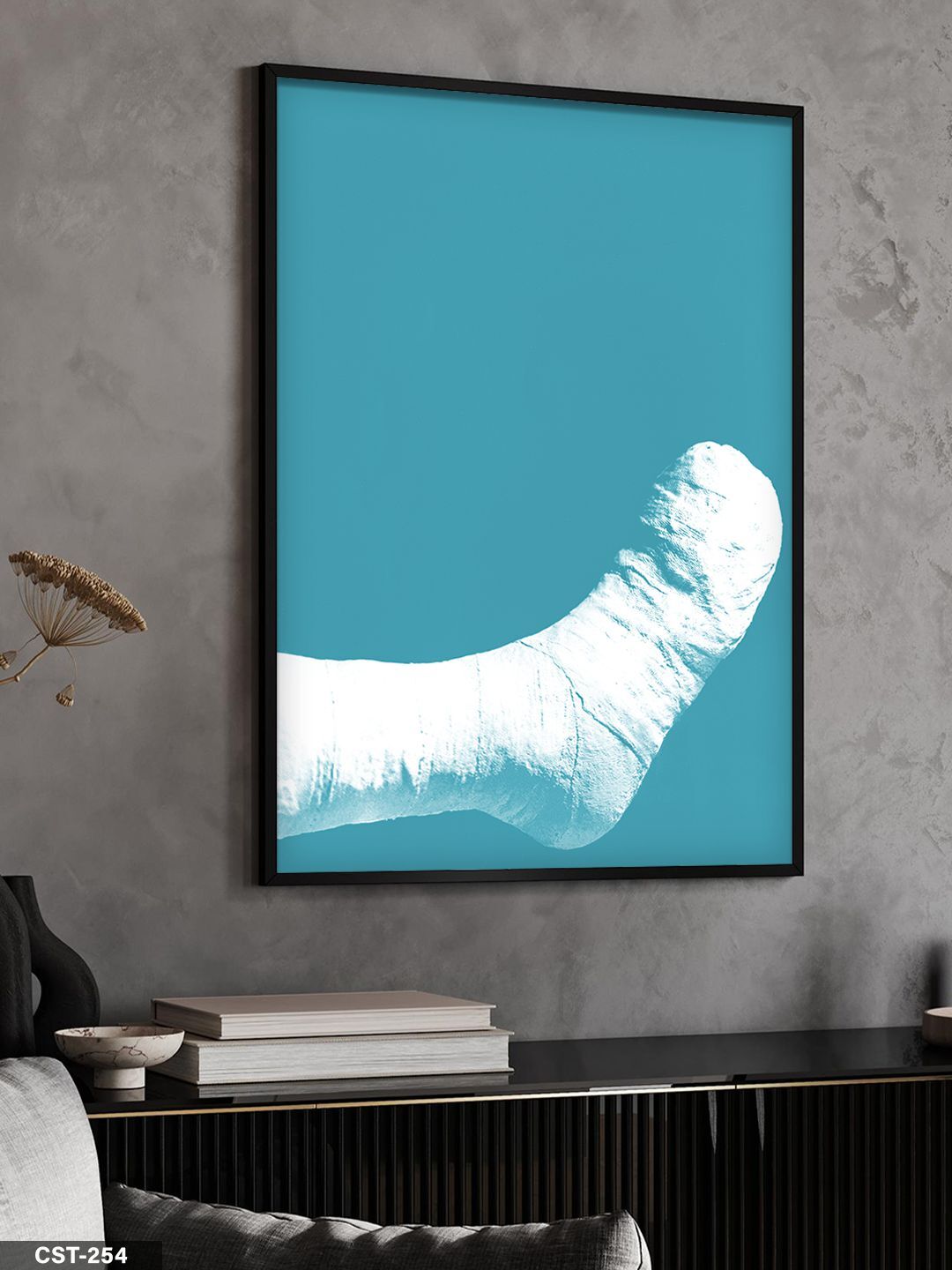Sargı Bezli Ayak Tek Parça Ahşap Çerçeveli Tablo Siyah - 50 x 70 CM