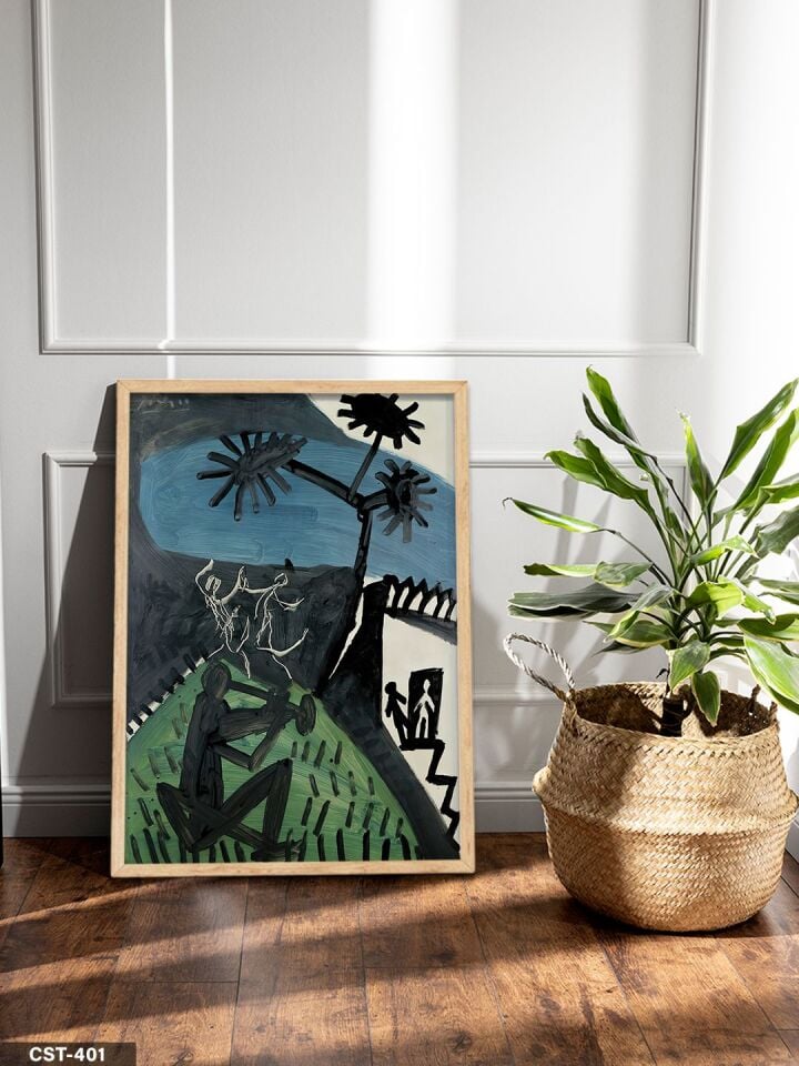 Pablo Picasso La Danse Tek Parça Ahşap Çerçeveli Tablo Naturel - 20 x 30 CM