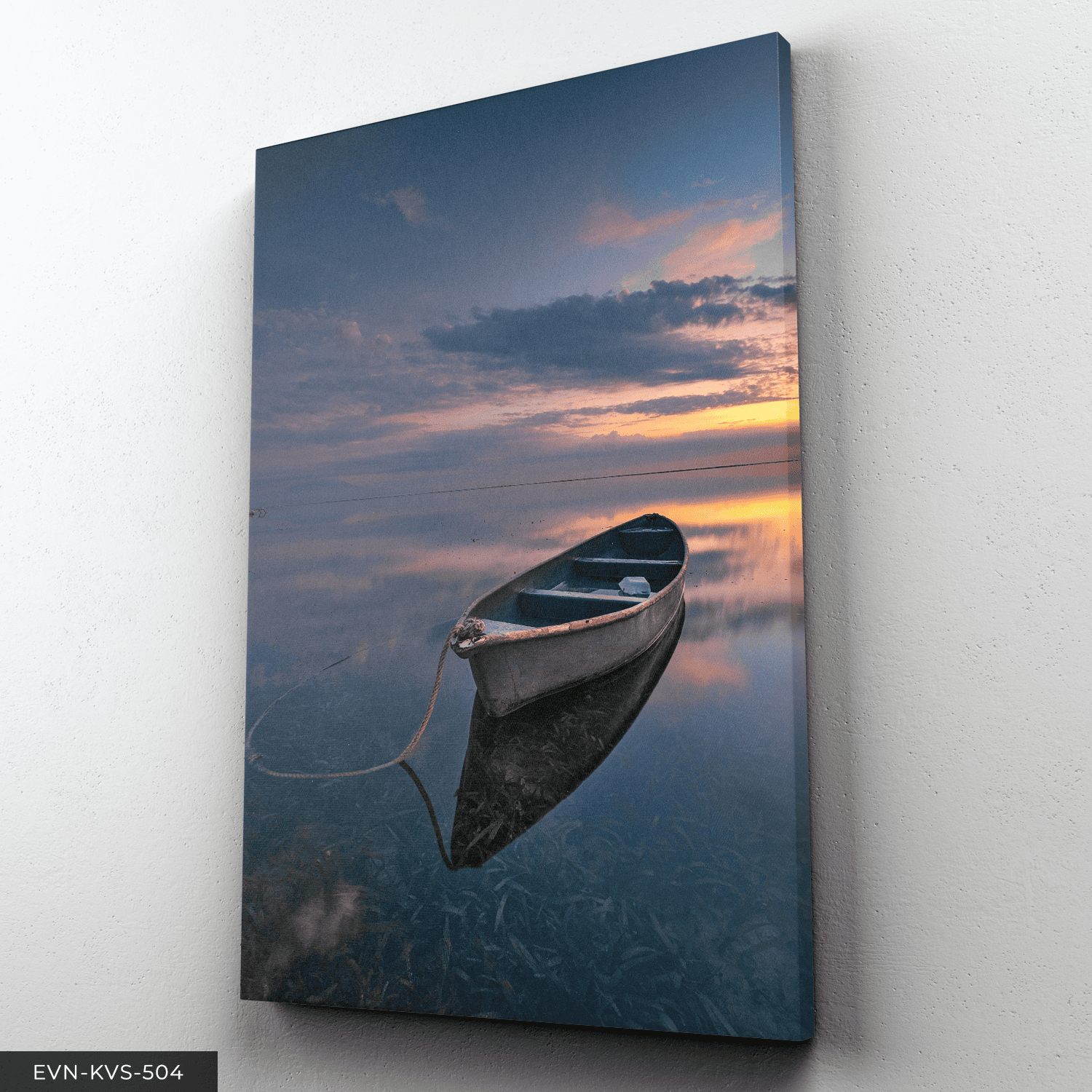Deniz ve Kayık Tek Parça Kanvas - Canvas Tablo 65 x 45 CM - Çok Renkli