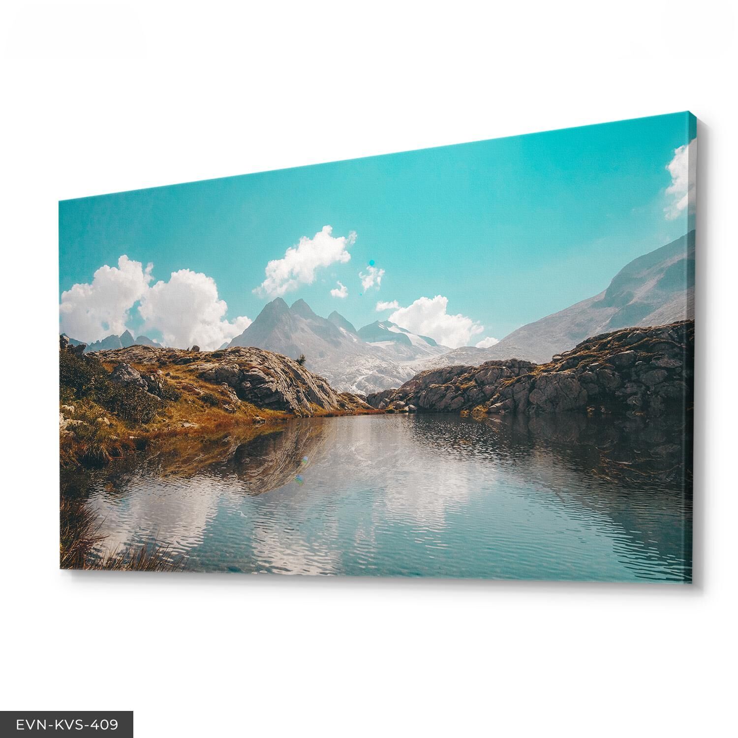 Göl Manzarası Tek Parça Kanvas - Canvas Tablo 40 x 30 CM - Çok Renkli