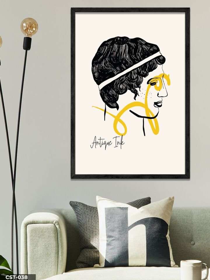 Antique Ink Sanatsal Art Tek Parça Ahşap Çerçeveli Tablo Siyah - 20 x 30 CM