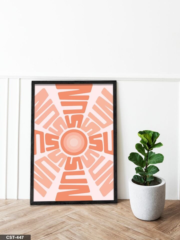 Sun Tek Parça Ahşap Çerçeveli Tablo Siyah - 30 x 40 CM
