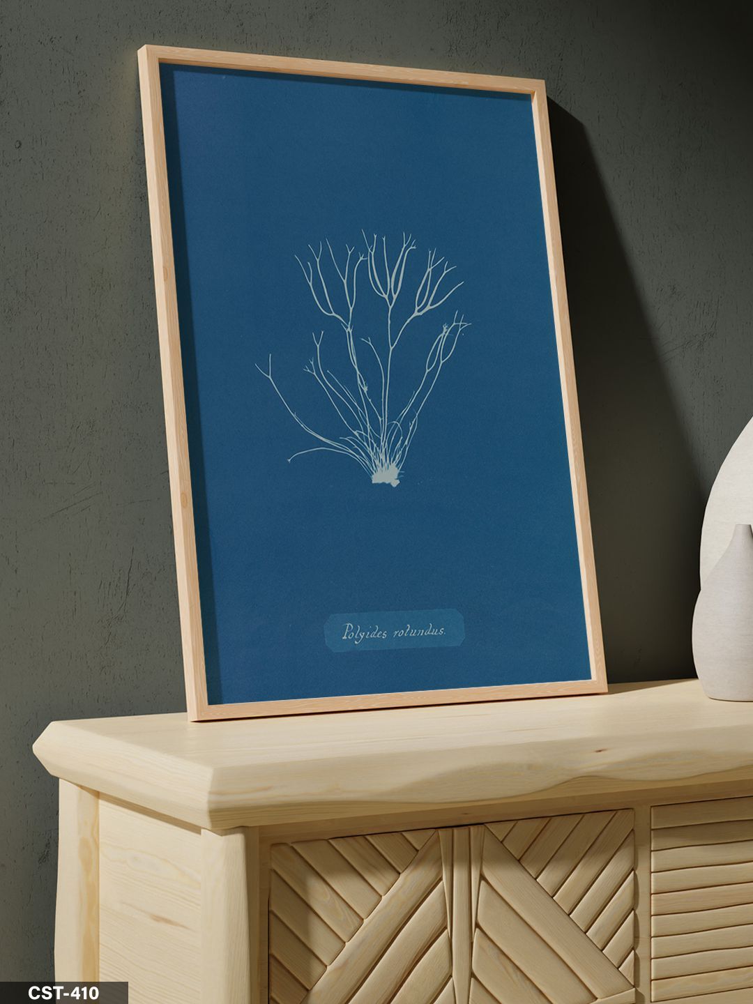 Polysiphonia Rotundus Tek Parça Ahşap Çerçeveli Tablo Naturel - 20 x 30 CM