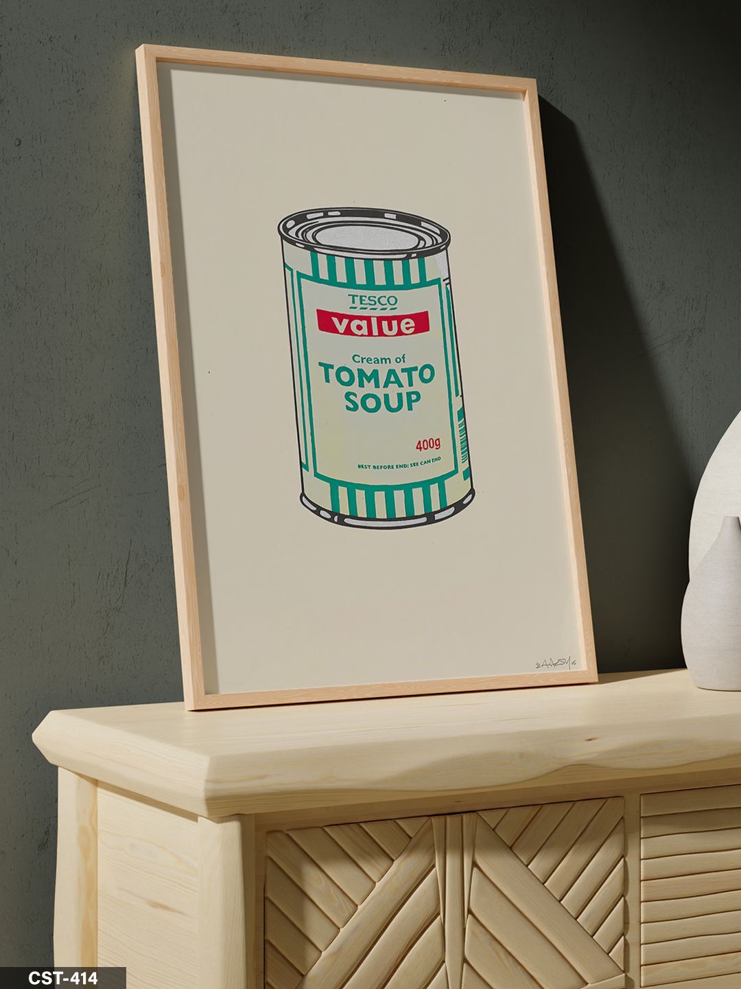 Tomato Soup Tek Parça Ahşap Çerçeveli Tablo Naturel - 20 x 30 CM