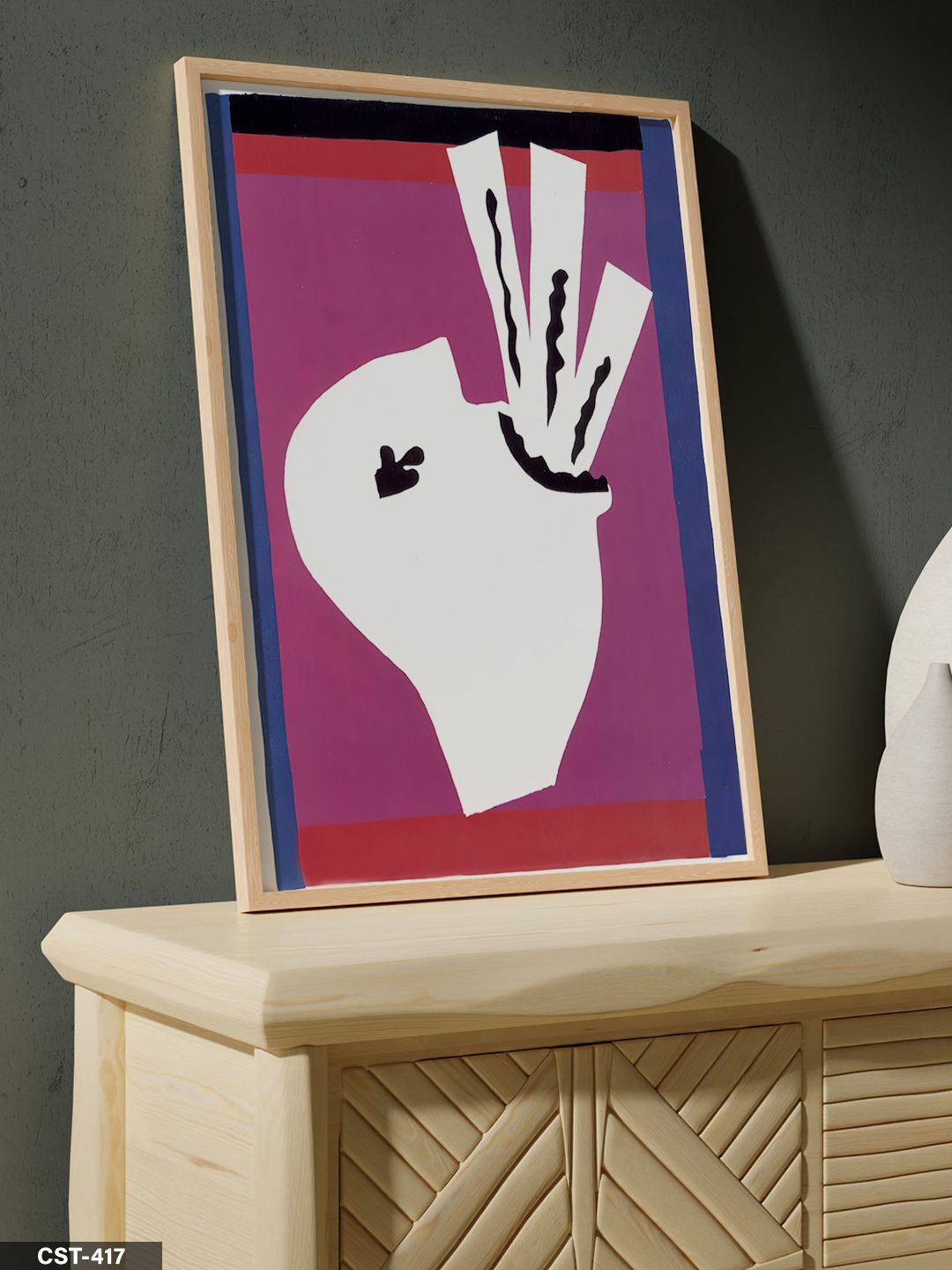 Keith Haring Untitled Tek Parça Ahşap Çerçeveli Tablo Naturel - 20 x 30 CM