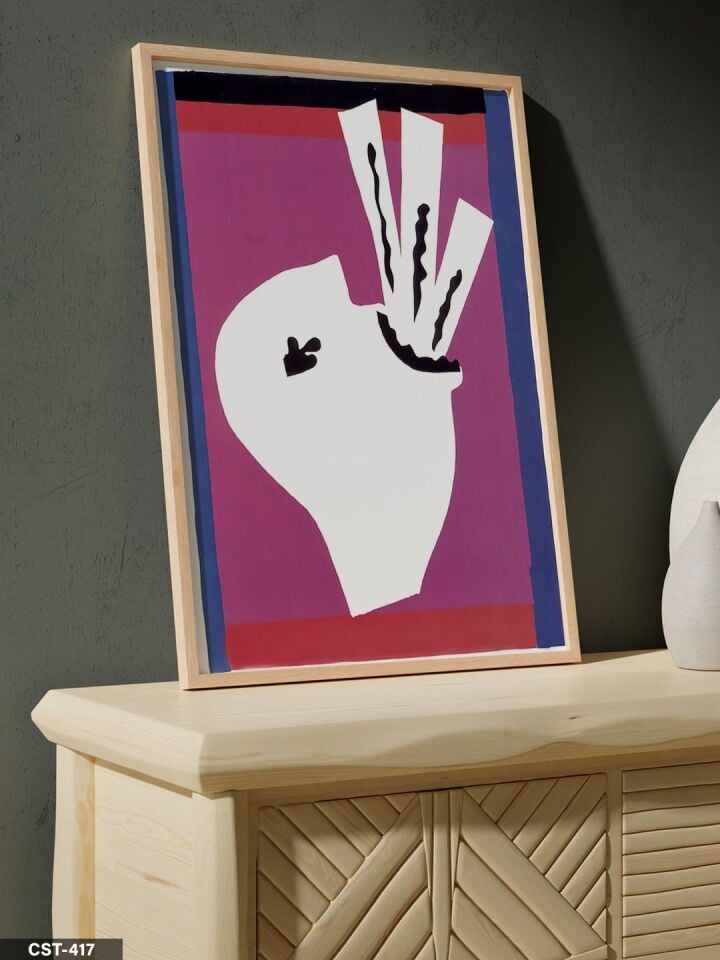 Keith Haring Untitled Tek Parça Ahşap Çerçeveli Tablo Naturel - 20 x 30 CM