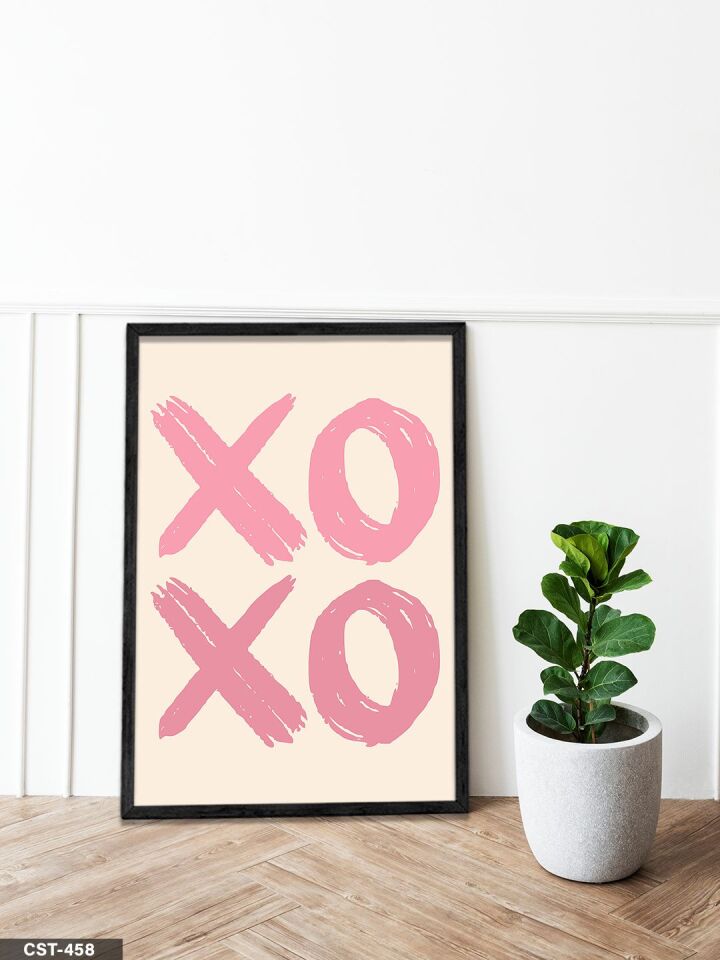 XOXO Tek Parça Ahşap Çerçeveli Tablo Siyah - 30 x 40 CM