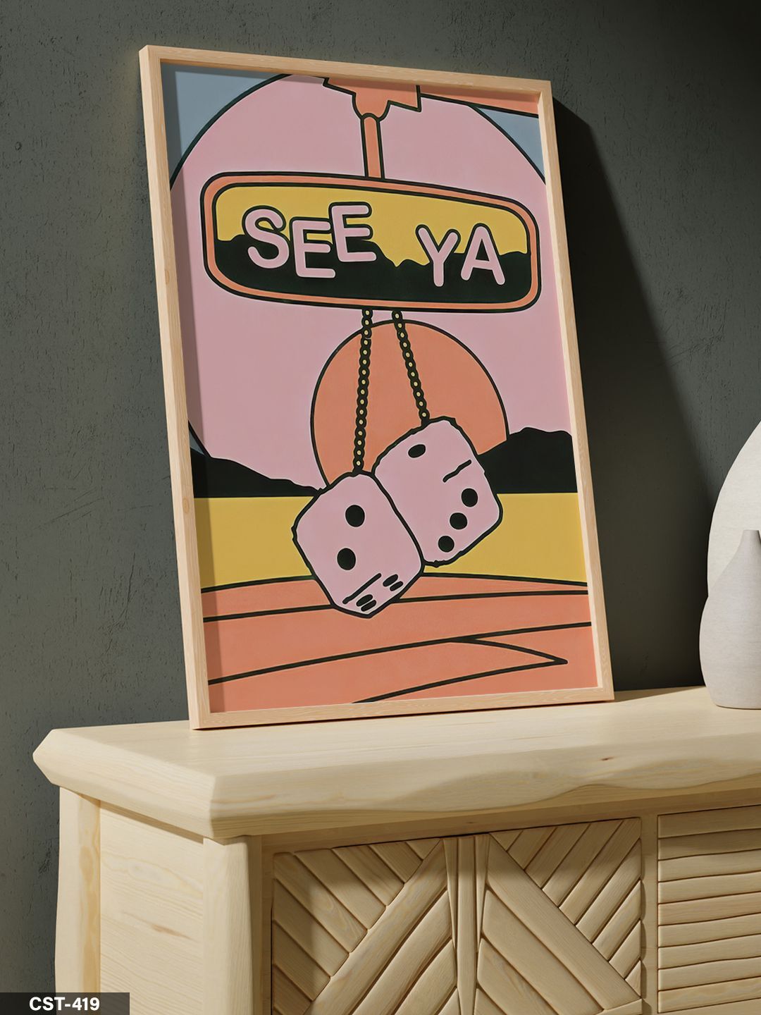 See Ya Tek Parça Ahşap Çerçeveli Tablo Naturel - 20 x 30 CM