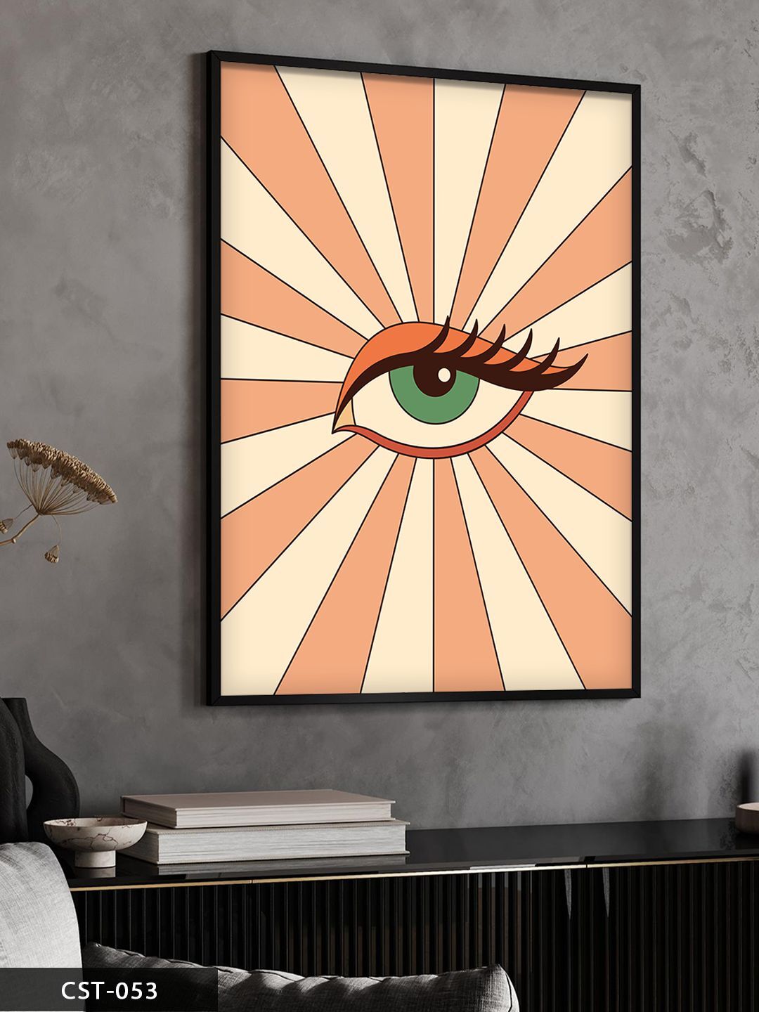 Yeşil Göz Tek Parça Ahşap Çerçeveli Tablo Siyah - 20 x 30 CM