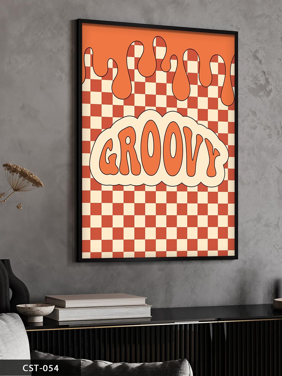 Groovy Tek Parça Ahşap Çerçeveli Tablo Siyah - 20 x 30 CM