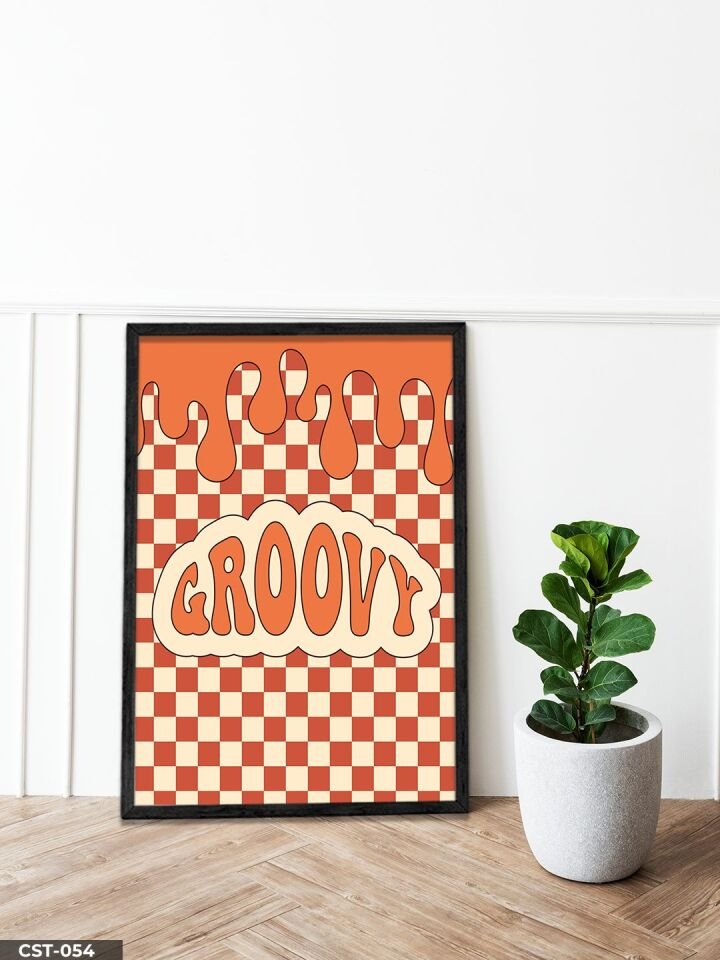 Groovy Tek Parça Ahşap Çerçeveli Tablo Siyah - 20 x 30 CM