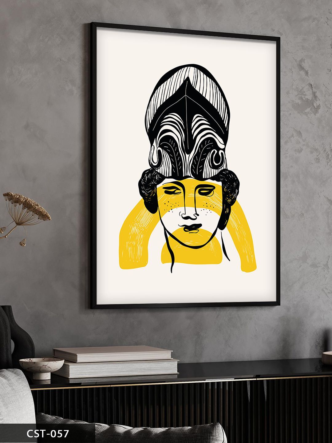 Kadın Art Tek Parça Ahşap Çerçeveli Tablo Siyah - 20 x 30 CM