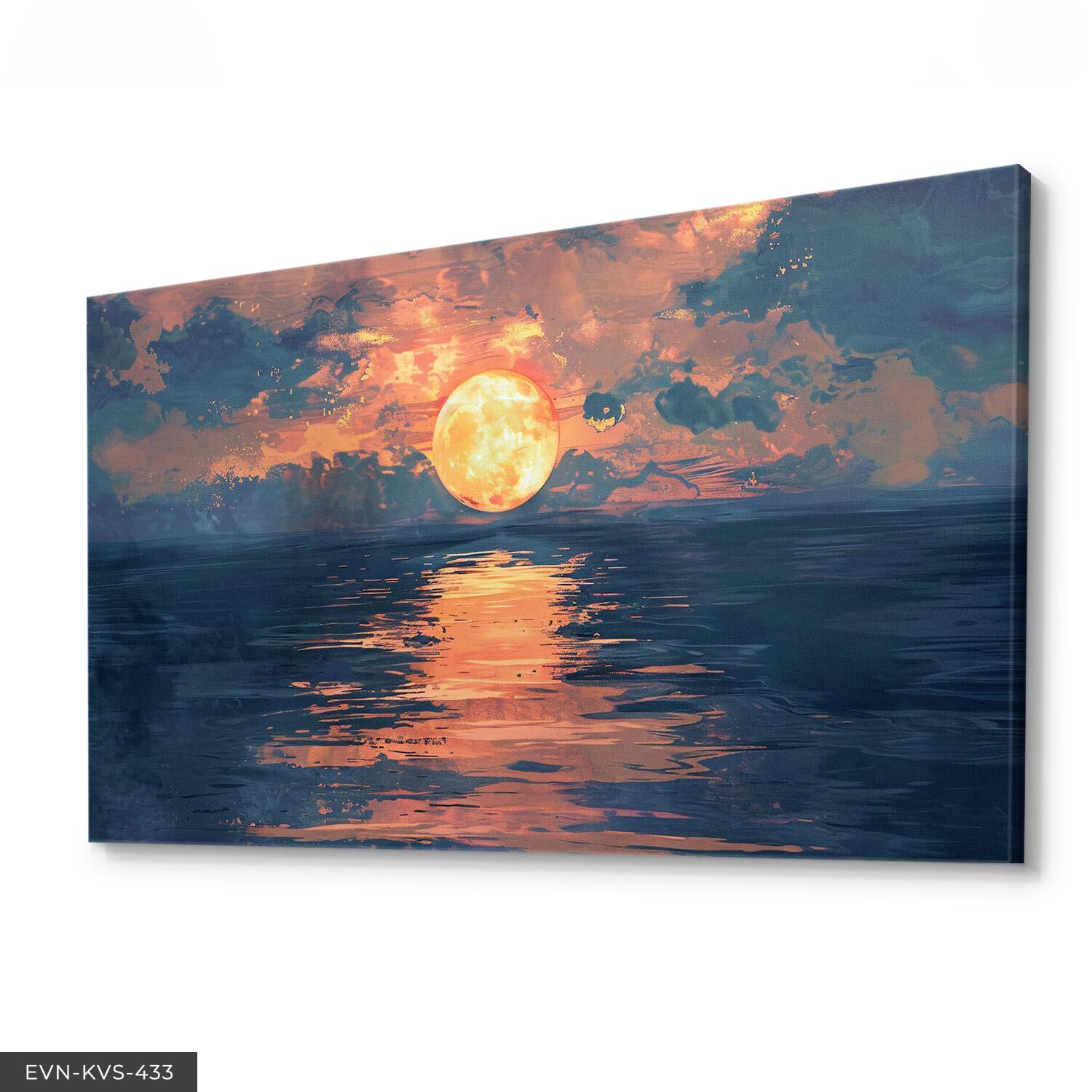 Deniz Manzaralı Gün Batımı Tek Parça Kanvas - Canvas Tablo 40 x 30 CM - Çok Renkli