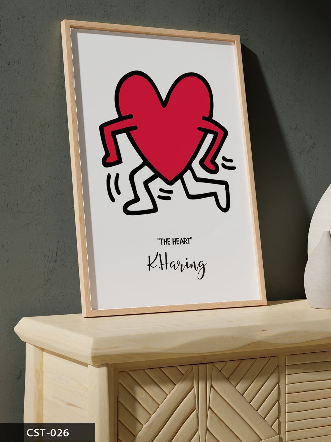 The Heart Tek Parça Ahşap Çerçeveli Tablo